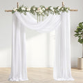 Wedding Arch Draping Fabric 3 Panels 30" X 20FT Sheer Arch Drapes Fabric White by PartyTalk