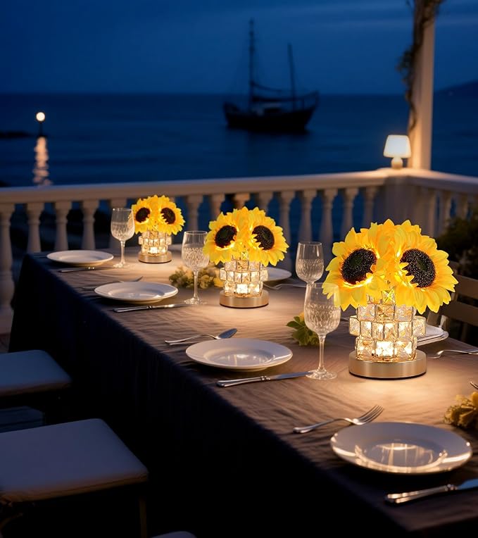 Sunflowers Lamp, Rechargeable Cordless Touch Lamp, 3-Colour Infinitely Dimming - Image 3
