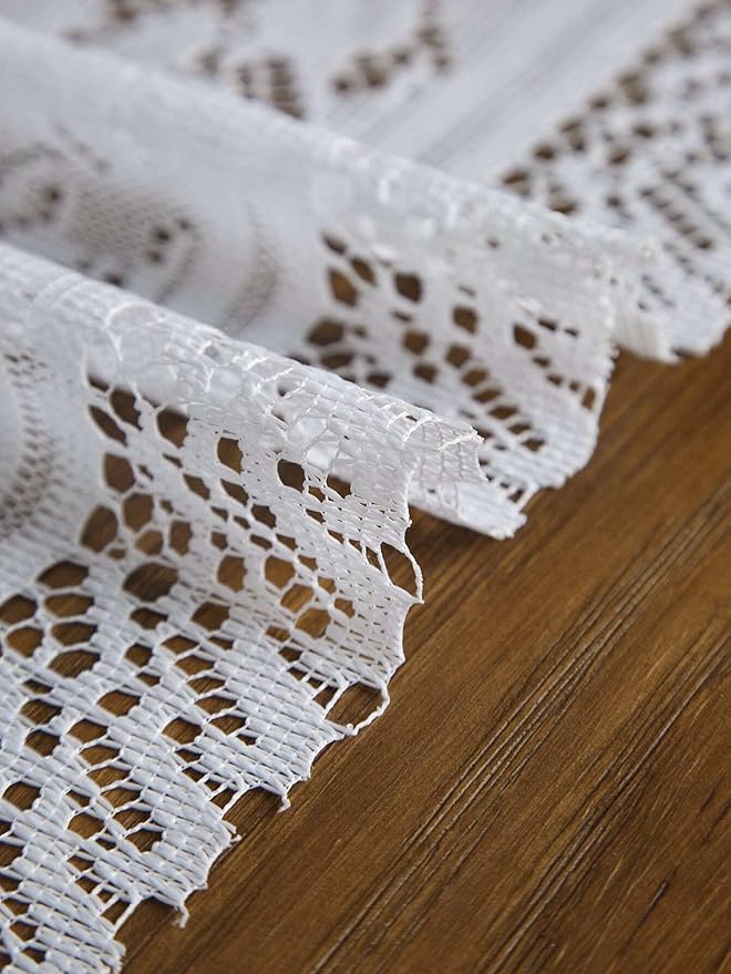 Jayla White Lace Table Runners, Elegant Vintage Lace Table Runner, Wedding Lace - Image 5