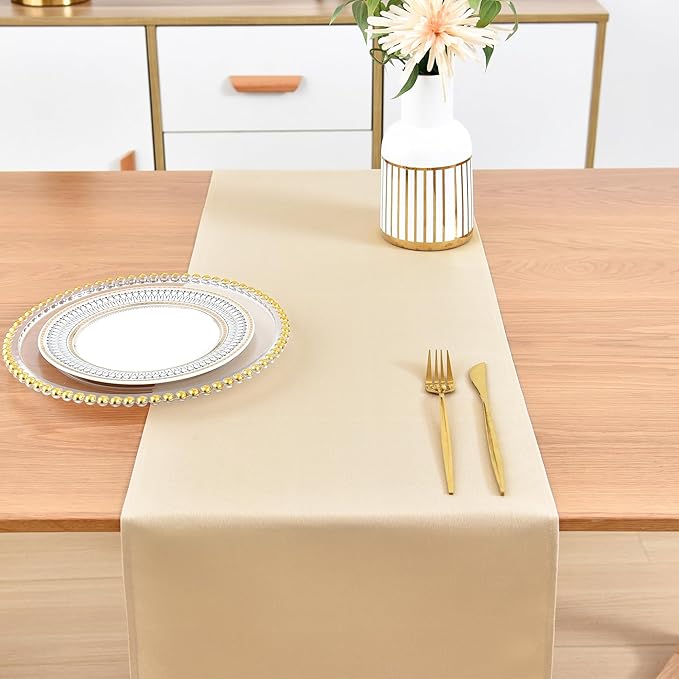 Farmhouse Beige Table Runner Dining Table Runners 60 Inches Long Coffee Table - Image 7