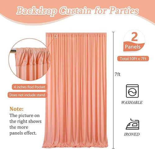 10 x 7 Feet Rose Gold Backdrop Curtain - Image 2