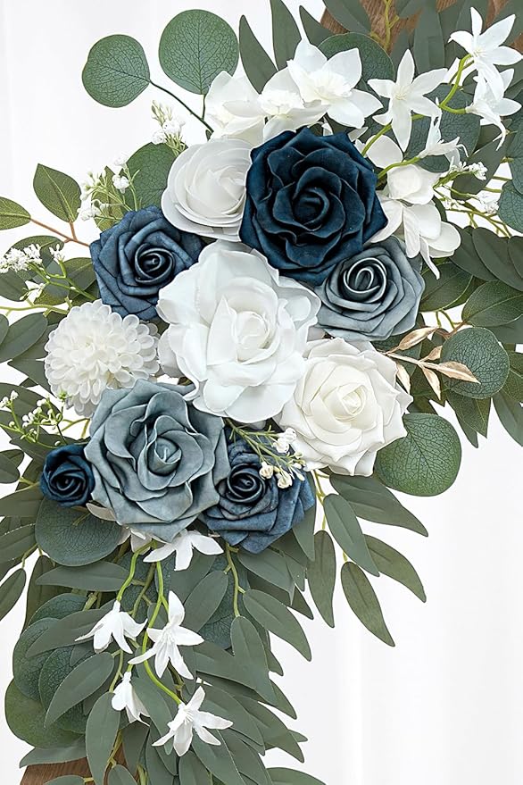 Dusty Blue Flower for Wedding Welcome Signs Decorations, Artificial Wedding - Image 7