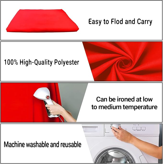 8x10FT Red Screen Backdrop for Photography Red Photo Booth Backdrop for - Image 7