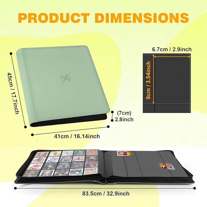20-Pocket Card Binder, Trading Card Binder Holds 2000 Cards, Premium Zippered - Image 3
