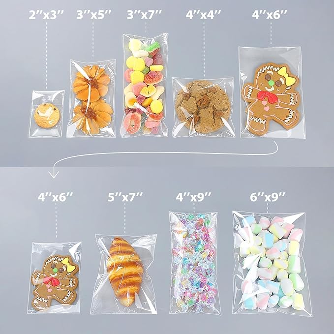 PigPotParty 4''x 6" Clear Plastic Cellophane Gift Wrap Bags, Party favor - Image 9