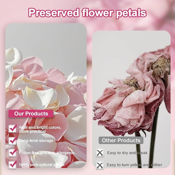 3.5 Oz Dried Rose Petals Wedding Biodegradable Petals, Natural Preservation - Image 2