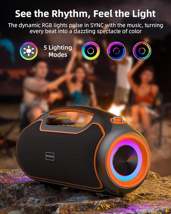 Portable Bluetooth Speakers Wireless Upgrade, 200W Peak Loud Sound/Deep Bass - Image 8