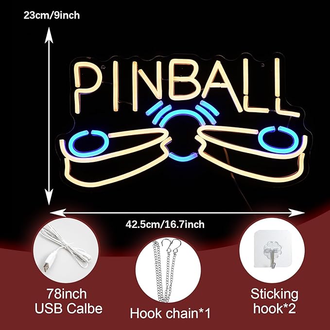 Pinball Neon Sign USB Powered Pinball Neon Light - Image 2
