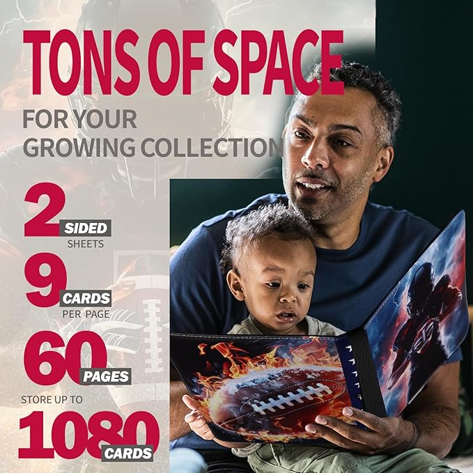 Football Card Binder 1080 Pockets, Ultimate Trading Card Ablums - Image 6