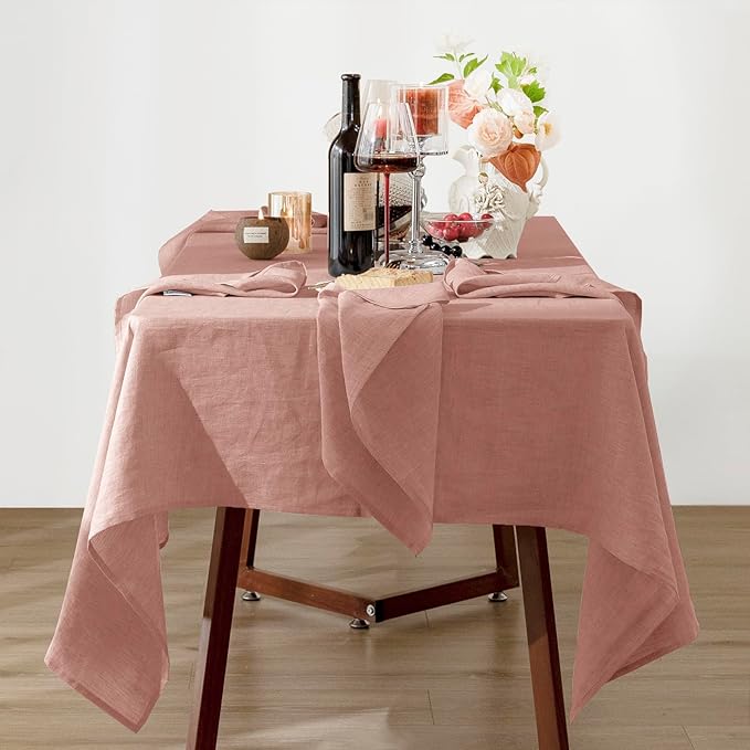 Talasily Linen Tablecloth 100% Pure Linen Table Cloth 60x108 Inches Rectangle - Image 5