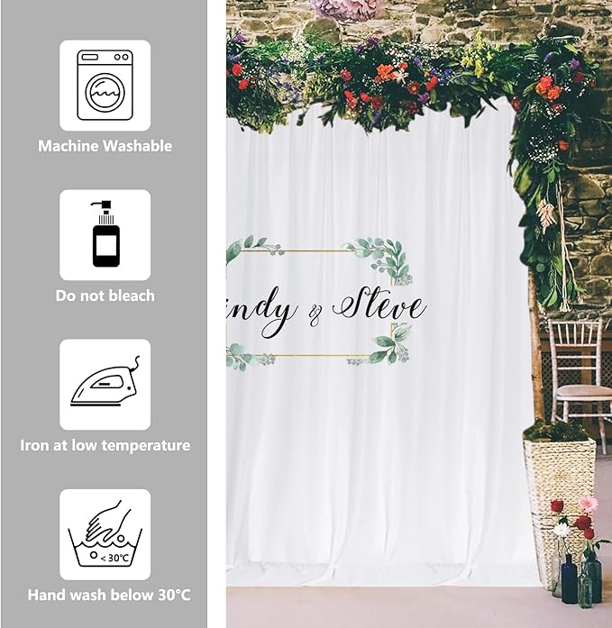 MYSKY HOME White Backdrop Curtain - Image 7
