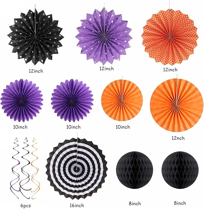 Orange Black Purple Halloween Party-Decorations - Image 2