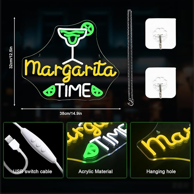Lucunstar Margarita Time Neon Sign - Image 3
