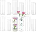 Glasseam Glass Cylinder Vase in Bulk: 12pcs Clear Small Bud Flower Vases by Glasseam
