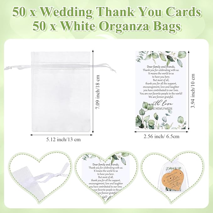 Uiifan 50 Set Wedding Favors for Guest Coaster Gifts Bulk Heart Shaped Coasters - Image 3