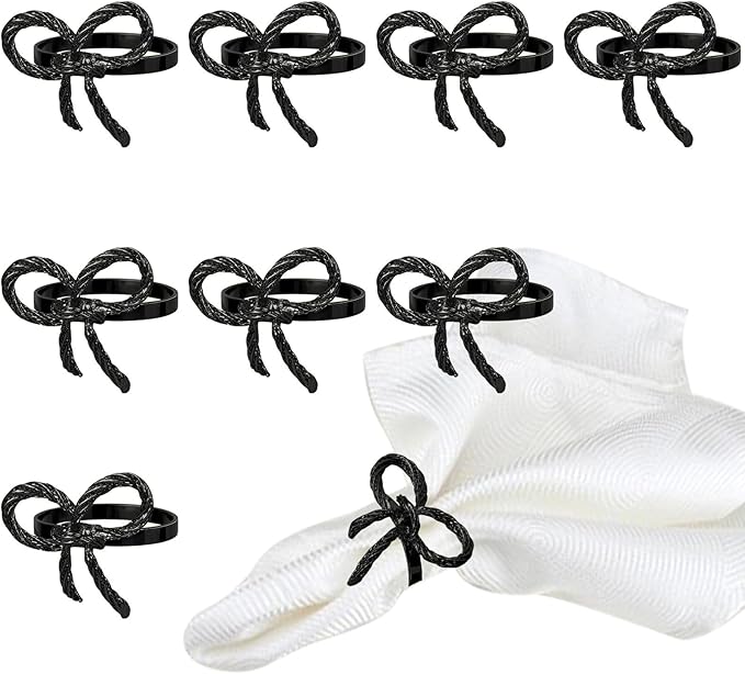 Pack of 6 Napkin Rings Alloy Hollow Out Flower Napkin Holder Dinning Table by BEAVOING