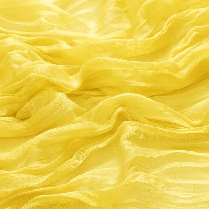 MLMW 4 Pack Yellow Cheesecloth Table Runner Boho Gauze Rustic Cheese Cloth - Image 2