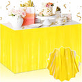 3 Pack 29 x108 Inch Macaron Yellow Foil Fringe Table Skirts Metallic Banner by LANTIANCHEN
