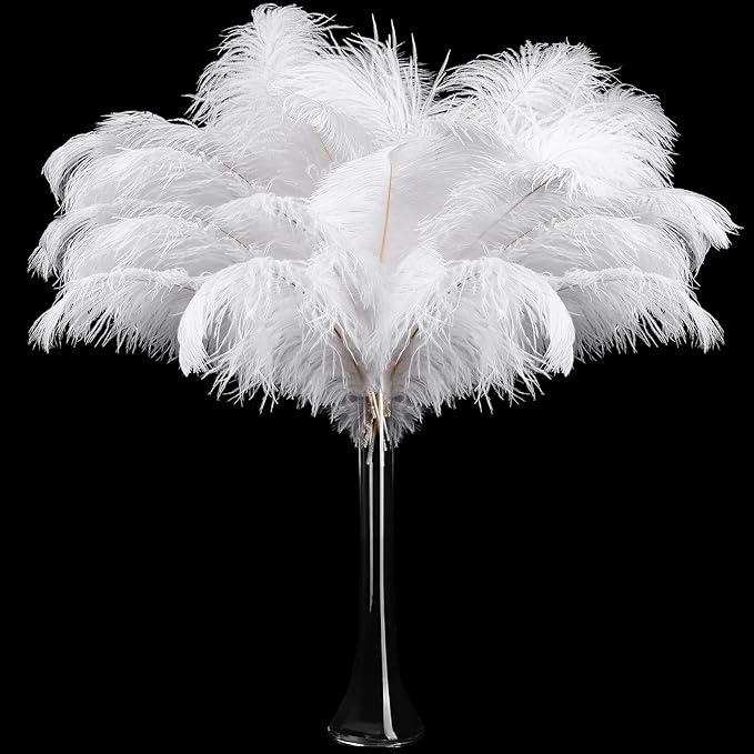 Retrowavy 30 Pcs 18-20 Inch Large Natural Ostrich Feathers Bulk by Retrowavy