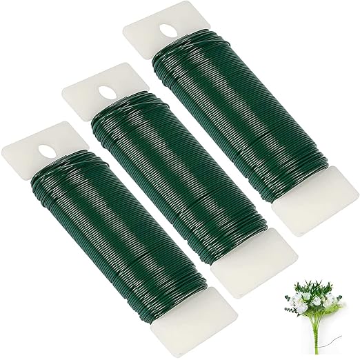 Green Floral Wire 3 Pack 117 Yards 22 Gauge Flexible Paddle Wire by Zeanla