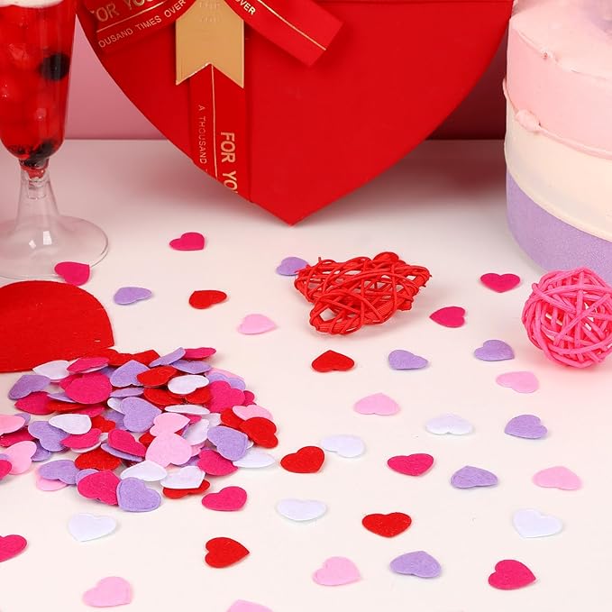 MARFOREVER Valentine's Day Felt Hearts Confetti, Heart Decorations Foam Confetti - Image 7