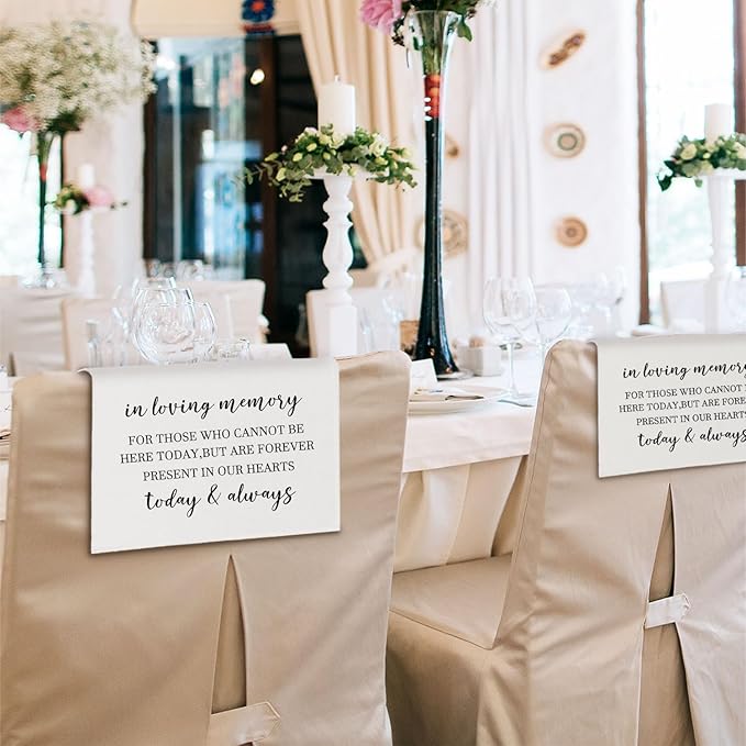 In Loving Memory Wedding Sign, Reserved Memorial Chair Signs Pew Cloths Seating - Image 5