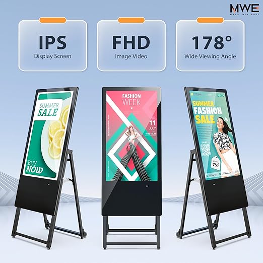 MWE 32 Inch Digital Signage Display, Portable LCD Digital Kiosk, Advertising - Image 6