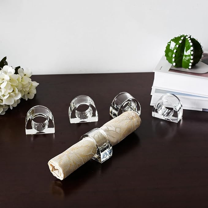 Crystal Napkin Rings, Elegant Dining Table Holders - Image 5