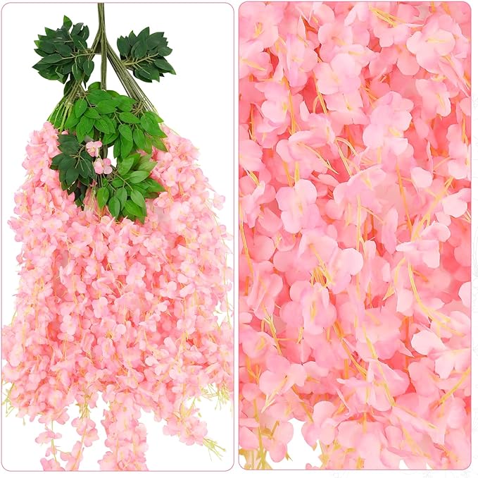 Wisteria Hanging Flowers, Fake Hanging Flowers Wisteria artificiales Garland - Image 4