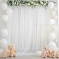 10ft X 10ft White Tulle Backdrop Curtain by Partisky