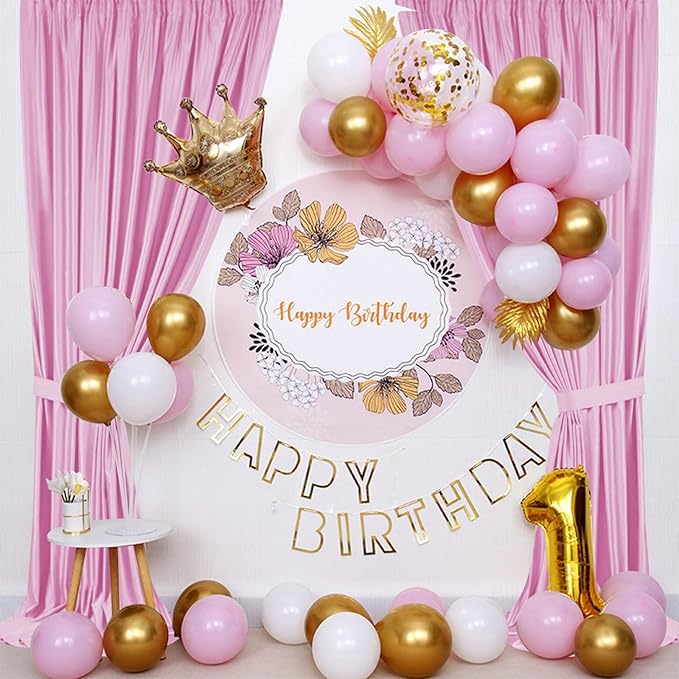 Sugargirl 10x10FT Pink Backdrop Curtains Polyester Photo Backdrop Drapes - Image 4