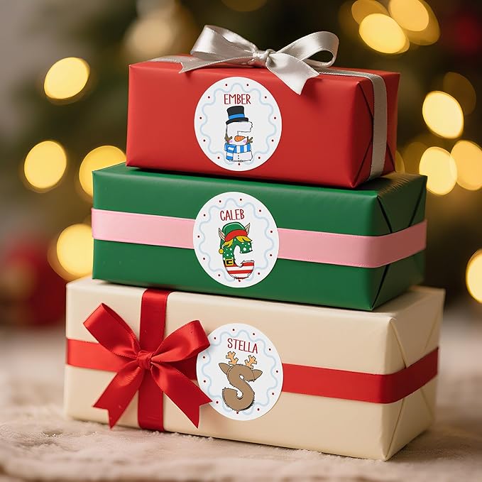 Personalized Christmas Stickers, Custom Name Waterproof Christmas Gift Tags - Image 2