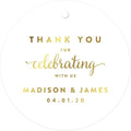 Andaz Press Personalized Round Circle Wedding Gift Tags, Metallic Gold Ink by AndazPress