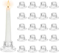 Hewory Glass Taper Candle Holders: 20 PCS Candlestick Holders Clear Short by Hewory