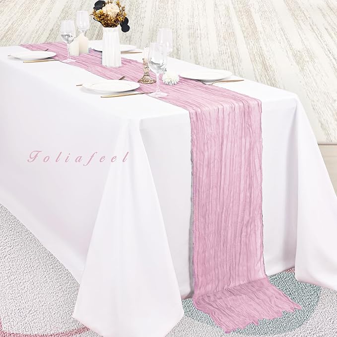 Light Pink Cheesecloth Table Runner 6 Pack 10FT Rustic Gauze Fabric Cheese - Image 4