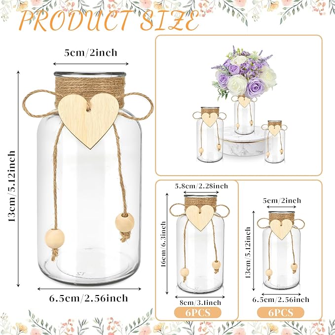 Vintage Glass Vases for Flowers, Bridal Shower Bud Vase Set - Image 2