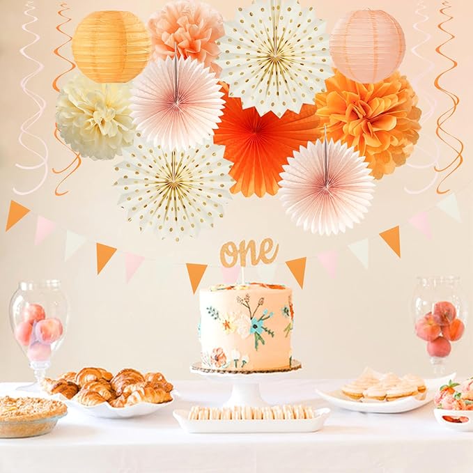Orange-Beige Peach Fall-Boho Thanksgiving Party-Decorations - Image 5