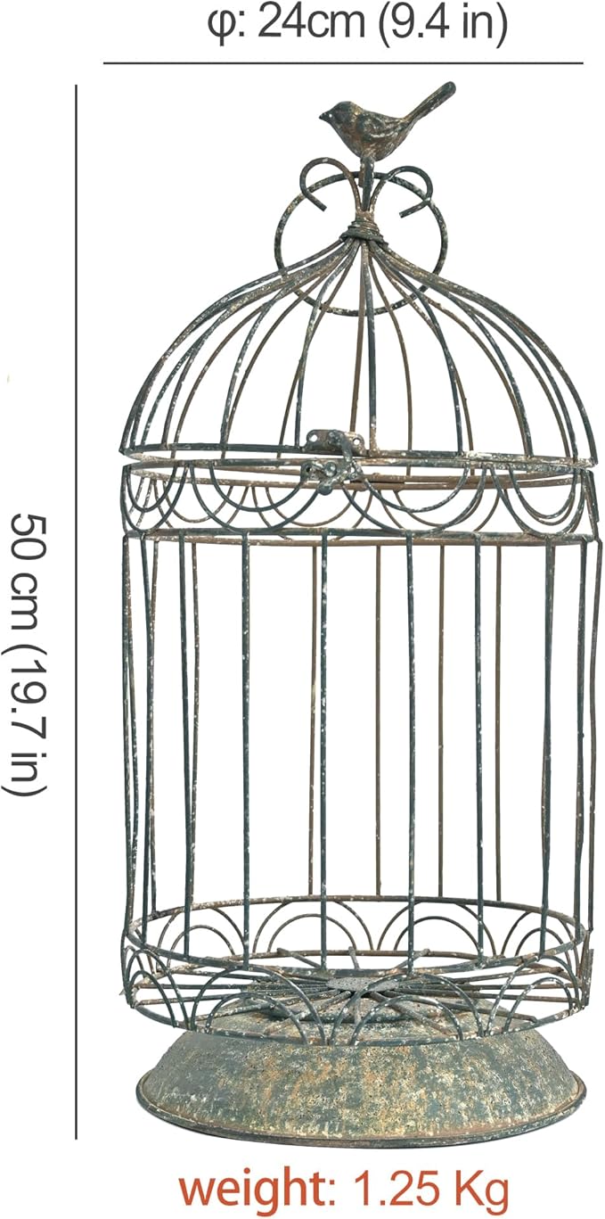 Rustic Farmhouse Metal Planter Holder Vintage Birdcage Distressed Deractive - Image 6