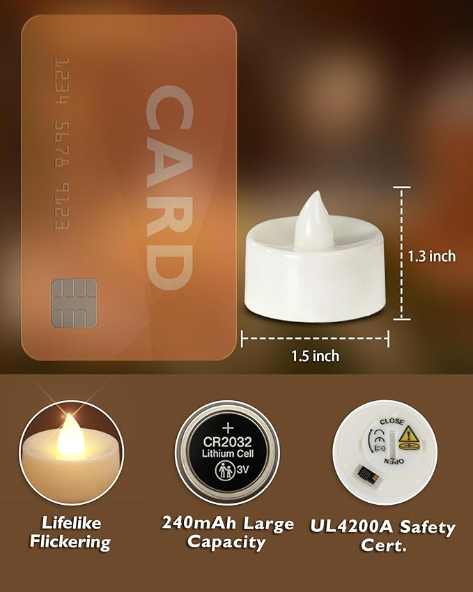 Homemory 24-Pack Flameless LED Tea Lights Candles Battery Operated, 200+Hour - Image 2