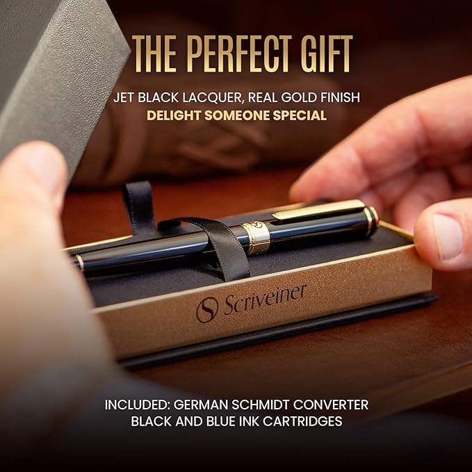 Scriveiner Black Lacquer Fountain Pen - Image 3