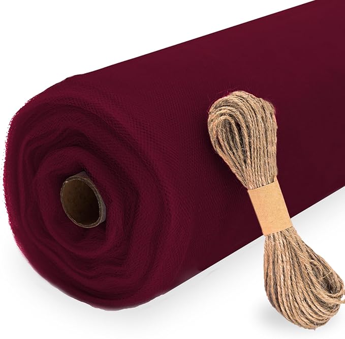 Burgundy Tulle Fabric Roll by Luceinvita