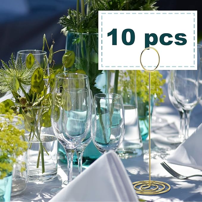 10Pcs Place Card Holder, Table Number Holders, Wire Picture Holder, Table Card - Image 3
