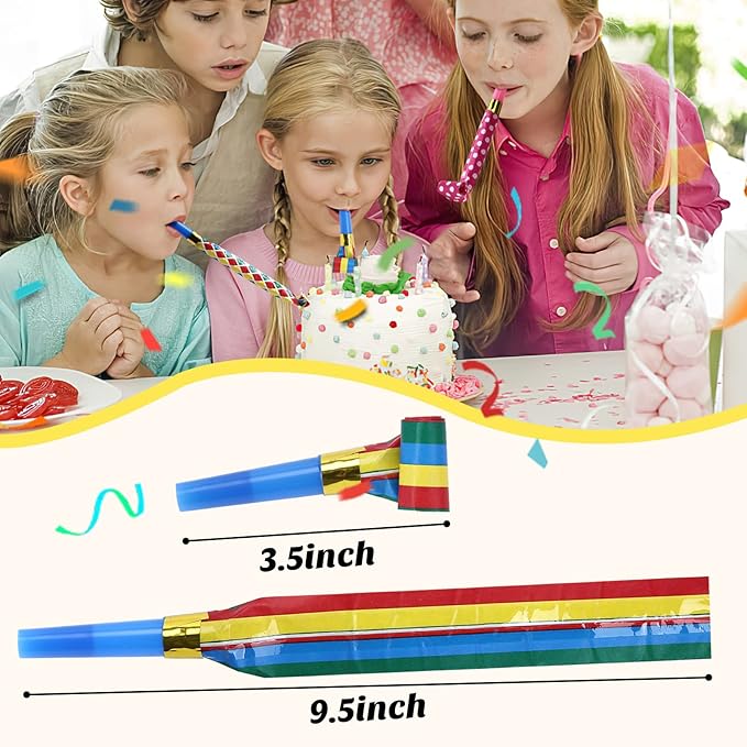 Koogel 100PCS Party Blowers for Kids, Noisemaker Toys Party Whistles Birtthday - Image 2