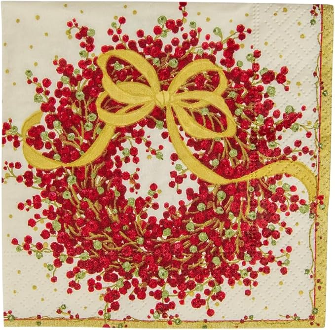 Caspari Entertaining Pepper Berry Cocktail Napkins - Image 3