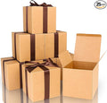 COTOPHER Small Gift Boxes 25 Pack 6x6x6 inches Brown Gift Boxes by COTOPHER