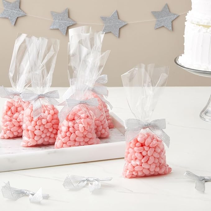 Bright Creations Mini Silver Ribbon Bows - Image 2