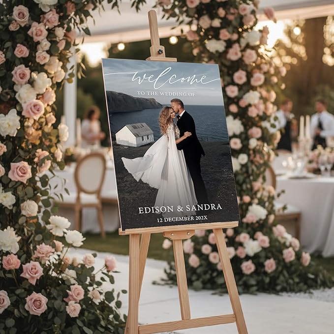 Personalized Wedding Photo Acrylic Welcome Sign – Custom Picture Board - Image 4