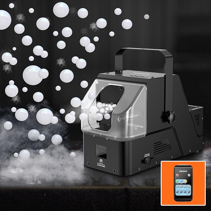 Smoke Machine, 3-in-1 Bubble Fog Machine, 450W Bubble Fogger by Wisdomlit