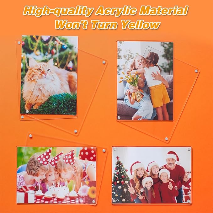 4 Pack 5×7 In Acrylic Fridge Magnetic Frame, Acrylic Photo Picture Frames - Image 4