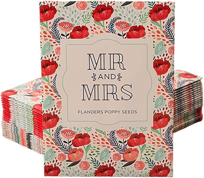 Bentley Seeds Mr & Mrs Pre Filled Flanders Poppy Seed Packets by OfficialBentleySeedProducts